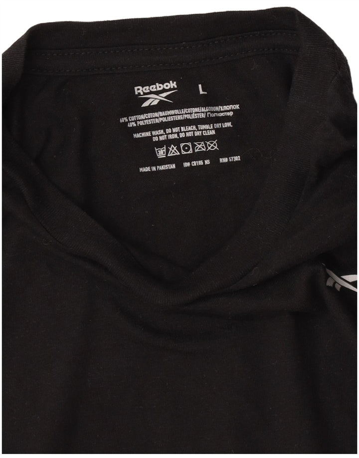 Tricou Reebok pentru bărbați Top mare din bumbac negru