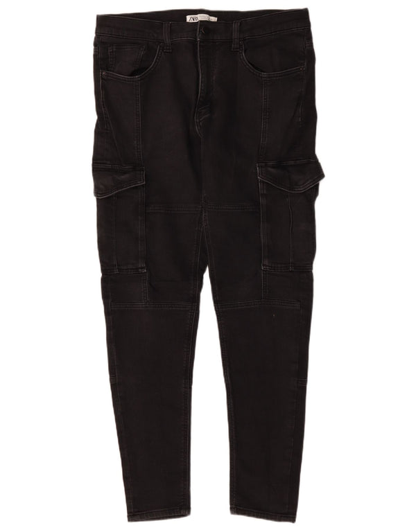 Blugi Cargo Slim Zara pentru bărbați EU 46 XL W36 L30 bumbac negru