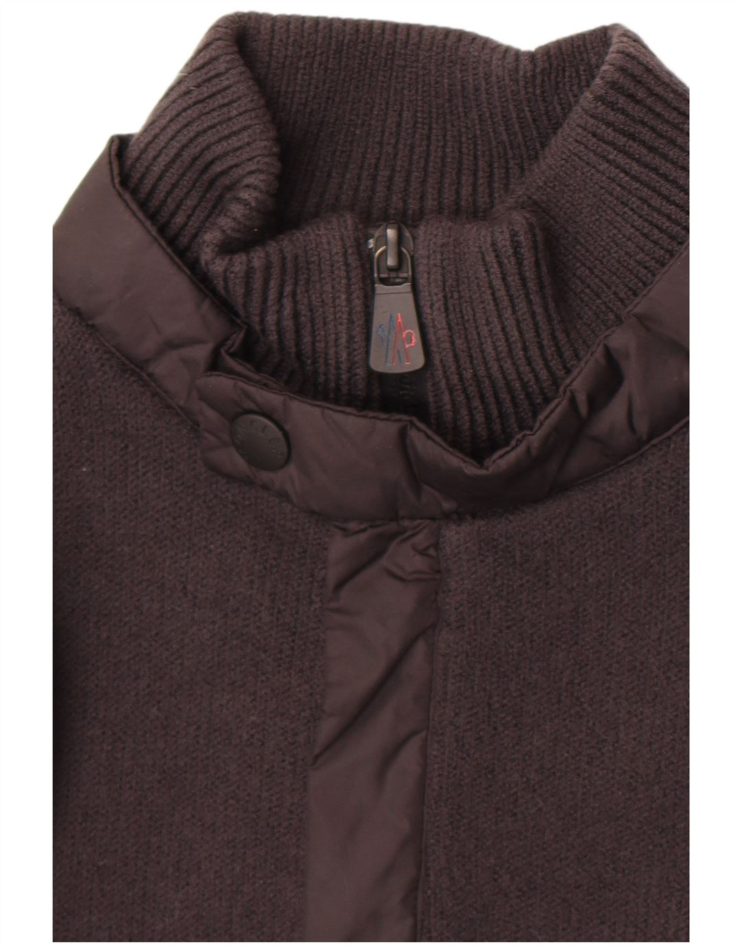 Pulover pentru bărbați Moncler cu fermoar și gât, lână mare, gri