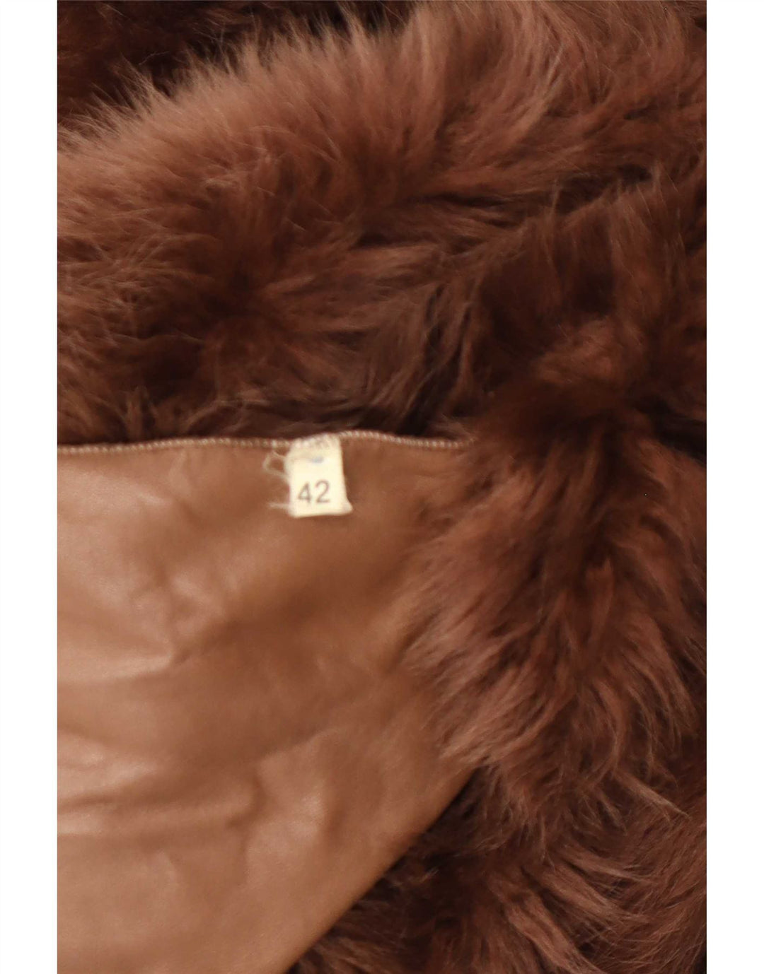 Palton vintage pentru femei din shearling IT 42 maro mediu