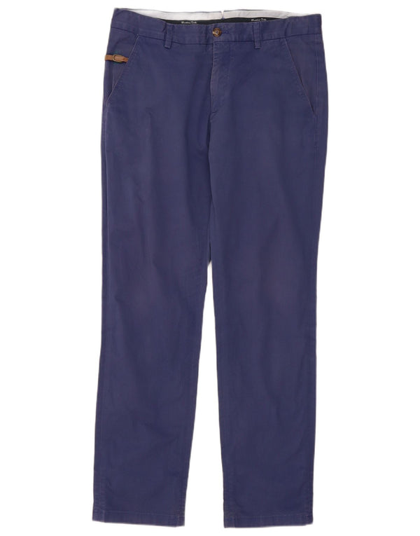 Massimo Dutti Pantaloni Chino Slim Fit pentru bărbați EU 40 Mediu W31 L30 Bleumarin