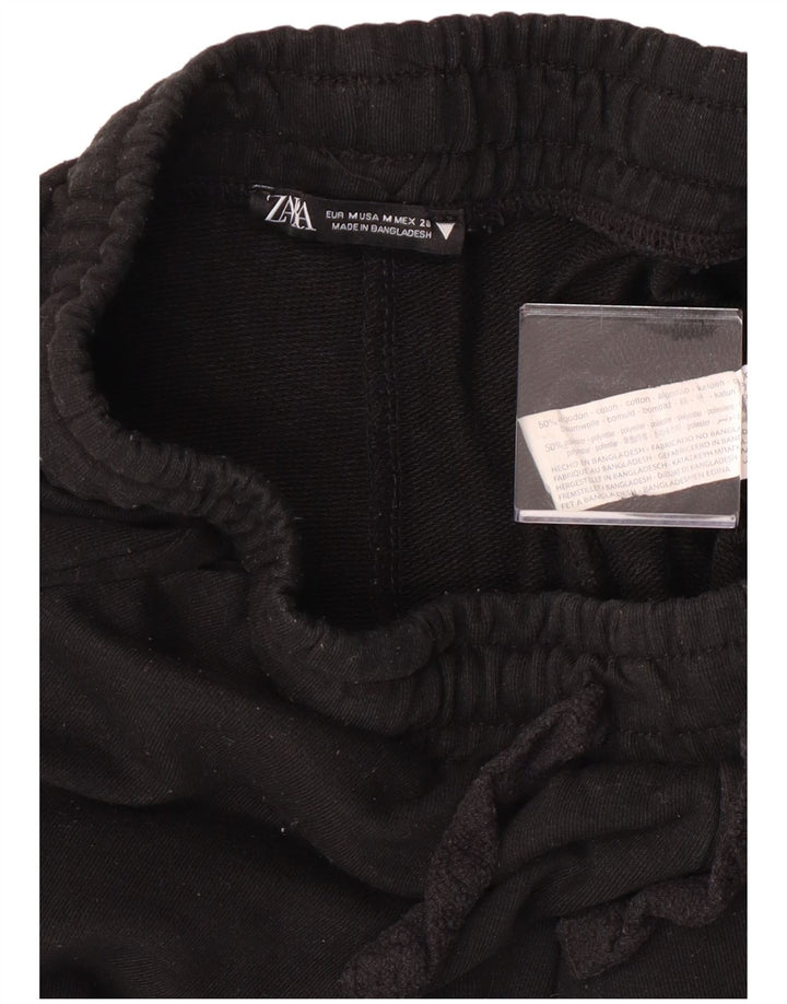 Pantaloni de trening Zara pentru femei Joggeri UK 12 Bumbac mediu negru