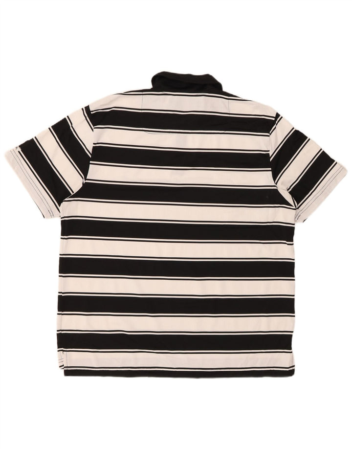 Tricou polo rugby IZOD pentru bărbați, poliester cu dungi negre