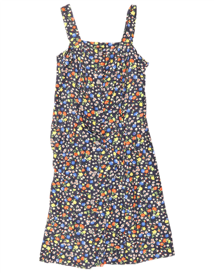 Rochie de soare vintage pentru femei UK 12 Medium Bleumarin Floral