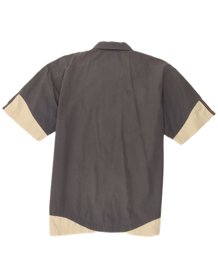 Cămașă cu mânecă scurtă pentru bărbați Adidas, gri mediu, poliester color bloc