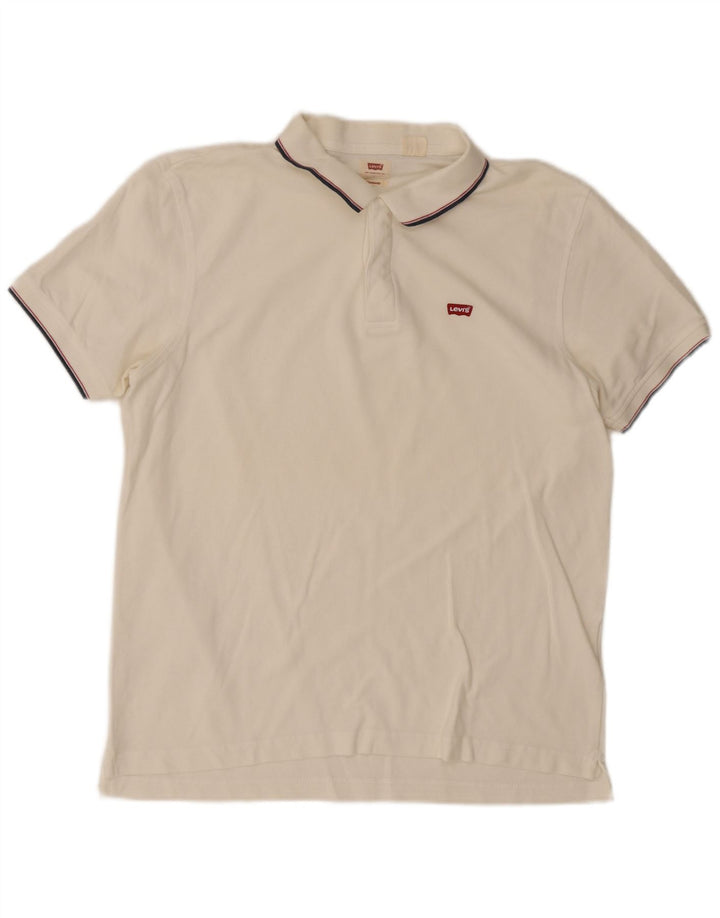 Tricou polo standard pentru bărbați Levi's, mare, alb