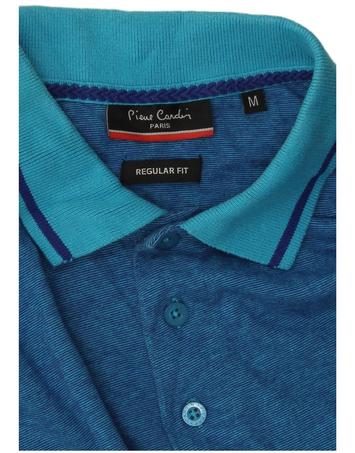Cămașă polo Pierre Cardin pentru bărbați, bumbac albastru mediu