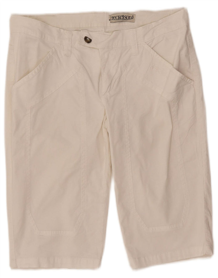 Pantaloni scurți casual pentru femei Jeckerson W30 bumbac alb mediu