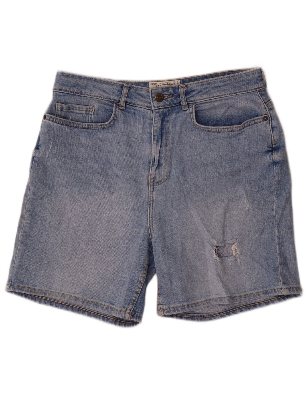 Pantaloni scurți din denim învechit pentru femei Fat Face UK 12 Medium W30 Bumbac albastru