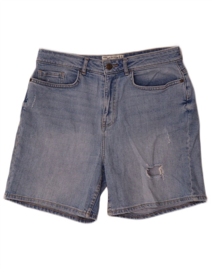 Pantaloni scurți din denim învechit pentru femei Fat Face UK 12 Medium W30 Bumbac albastru