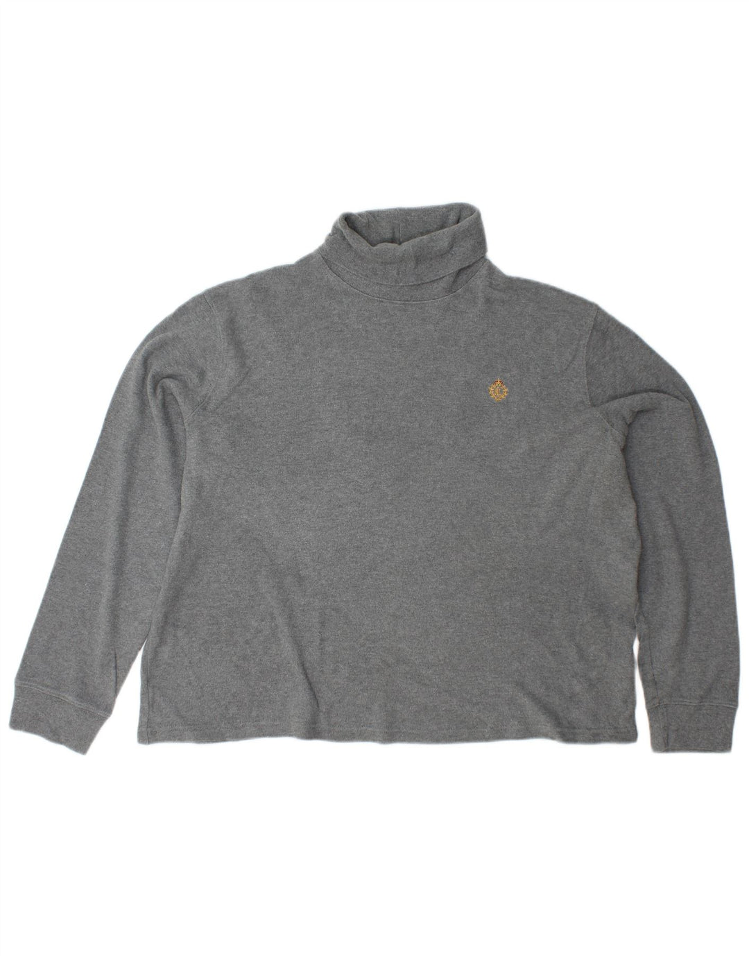 RALPH LAUREN Pulover cu gât rulat pentru femei UK 18 XL bumbac gri