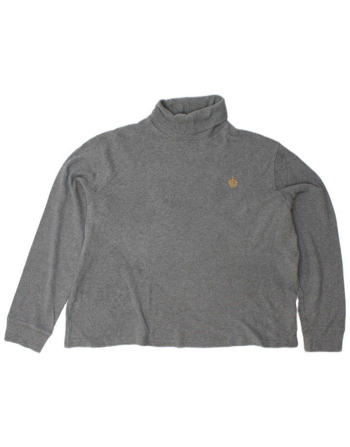 RALPH LAUREN Pulover cu gât rulat pentru femei UK 18 XL bumbac gri
