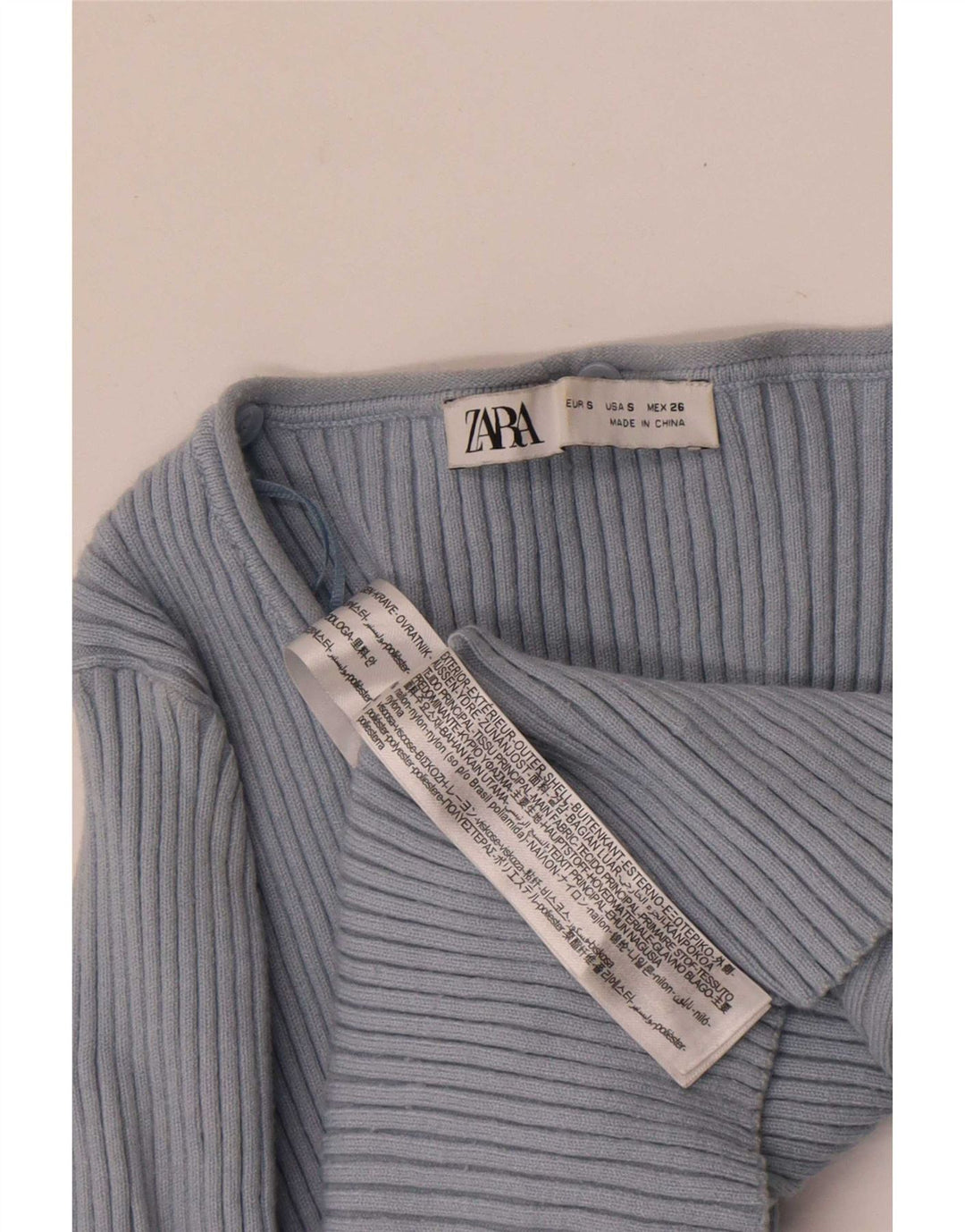 Crop Top pentru femei Zara UK 8 Small Blue Nylon