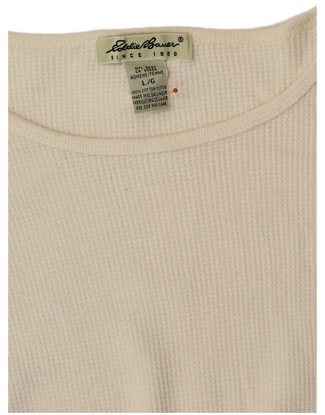 EDDIE BAUER Top pentru femei cu mânecă lungă UK 16 mare bumbac alb
