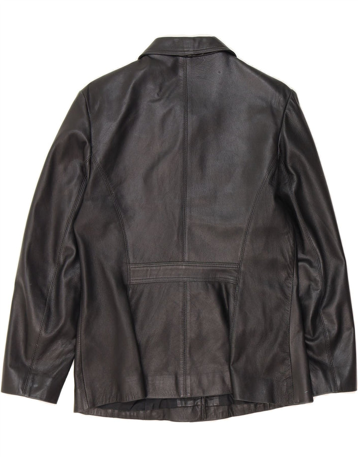 WALLACE SACKS Womens Leather Jacket UK 12 Medium Black Vintage Wallace Sacks and Second-Hand Wallace Sacks from Messina Hembry 
