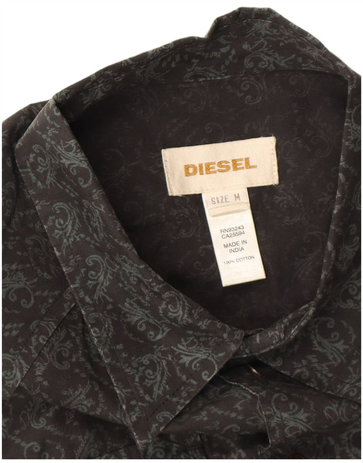 Cămașă Diesel pentru bărbați, bumbac Paisley, negru mediu