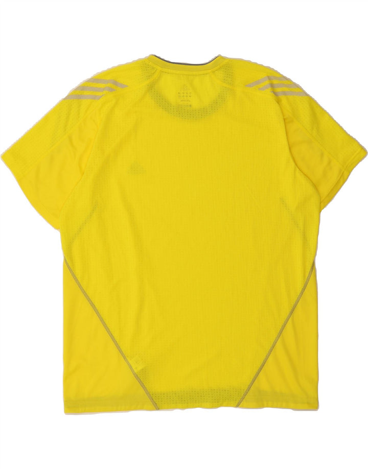 ADIDAS Mens Climalite T-Shirt Top XL Yellow Polyester Vintage Adidas and Second-Hand Adidas from Messina Hembry 
