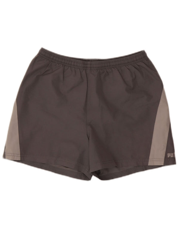 Pantaloni scurti sport PUMA pentru bărbați, gri, poliester color bloc