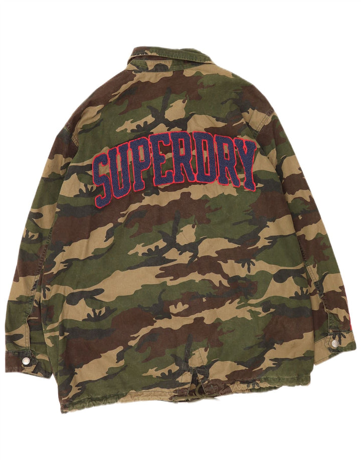Jachetă Superdry pentru femei Graphic Utility UK 14, mare, kaki, camuflaj