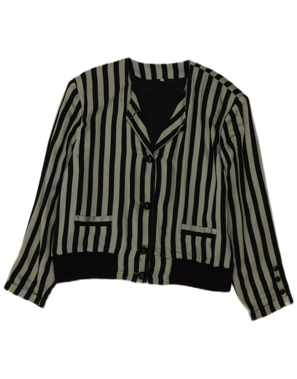 Bluză cămașă Vintage pentru femei EU 44 XL Viscoză cu dungi verzi