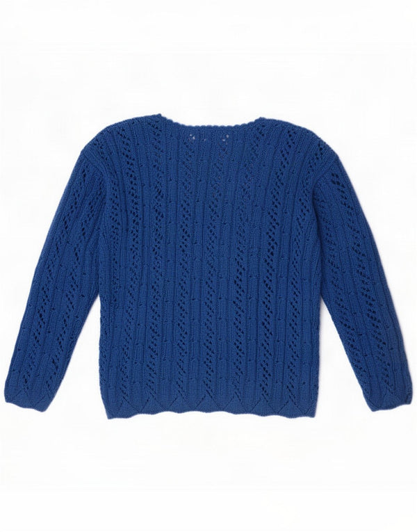 Vintage Pulover cu gât de barcă pentru femei UK 16 Large Blue