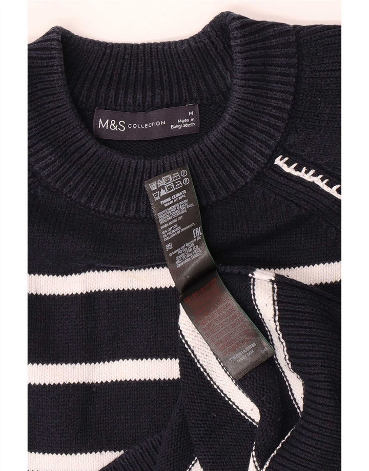Pulover pentru bărbați Marks & Spencer, cu gât crew, în dungi, albastru bleumarin mediu
