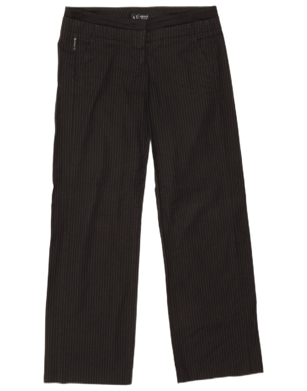ARMANI Pantaloni Chino Drepți Femei L32 L30 Bumbac Negru cu dungi