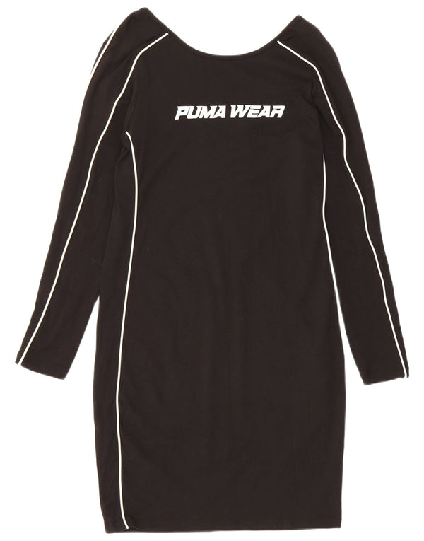 Rochie tricou cu mânecă lungă pentru femei Puma, UK 10, bumbac negru mic