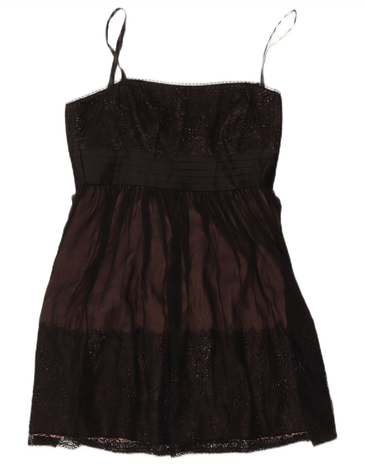 BCBGMAXAZRIA Rochie de damă scurtă cu umeri scoși UK 8 Mic Negru