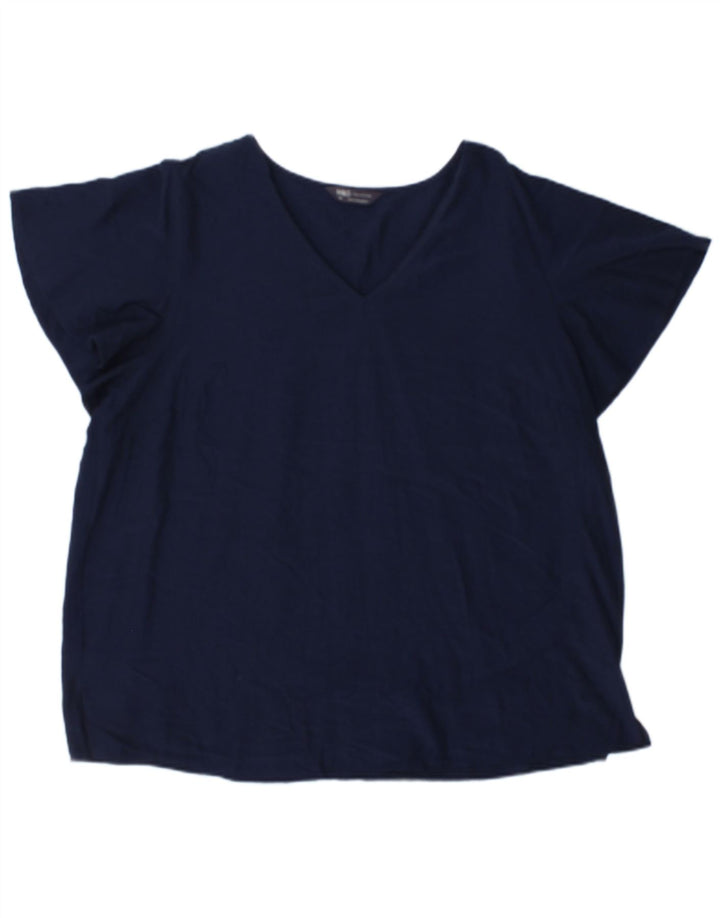 Bluză pentru femei Marks & Spencer UK 20 2XL Viscoză bleumarin
