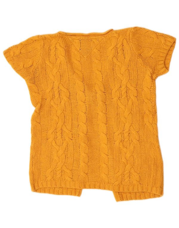 Pulover cardigan cu mânecă scurtă pentru femei Tommy Hilfiger UK 10 Mic Galben