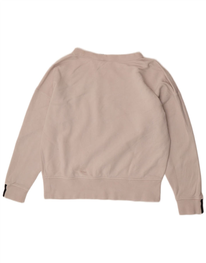 Pulover supradimensionat pentru femei Adidas UK 10 Bumbac alb mic