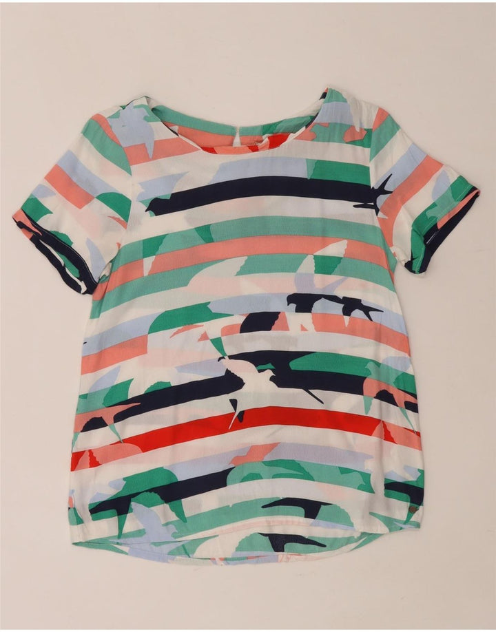 WHITE STUFF Bluză cu grafică pentru femei Top UK 12 Medium, multicolore, cu dungi