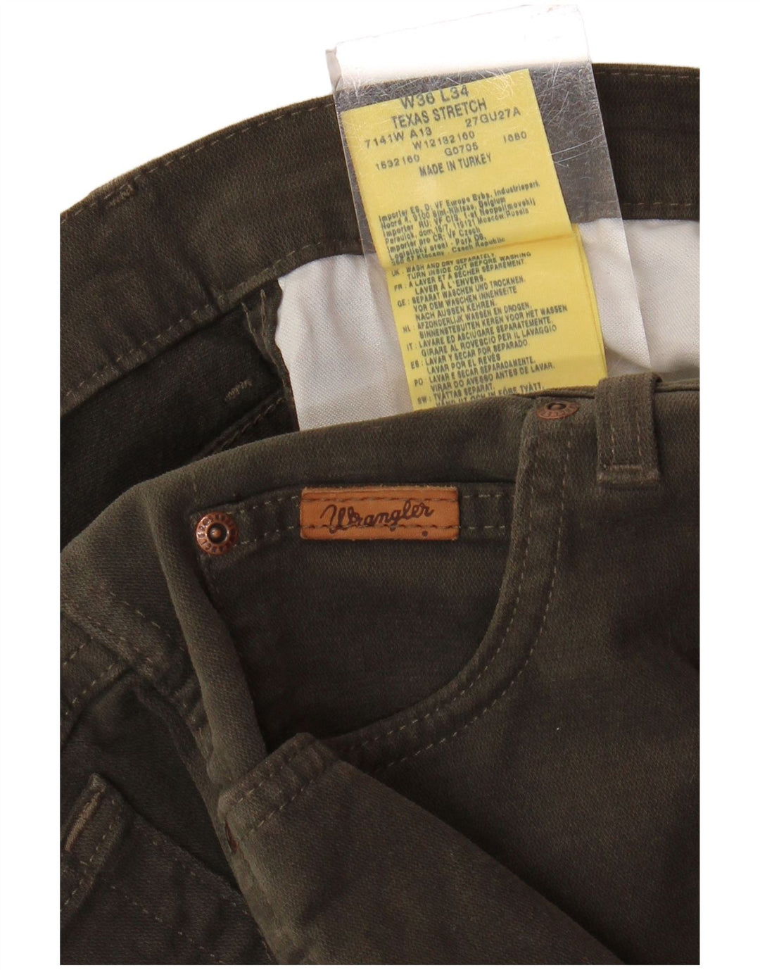 WRANGLER Pantaloni casual drepti pentru bărbați Texas Stretch W36 L34 bumbac maro