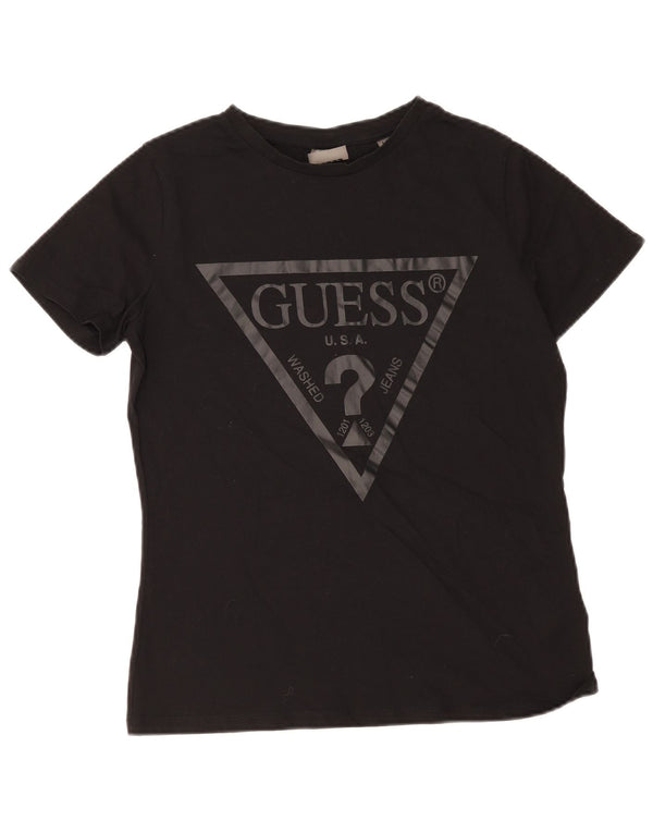 Tricou grafic Guess pentru femei Top UK 12 Medium Black Bumbac