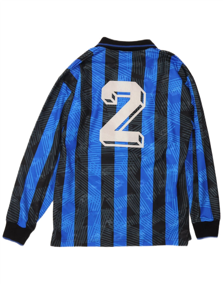 LOTTO Tricou Home Atalanta 1991-1993 pentru bărbați Top Mediu Albastru Sport cu dungi