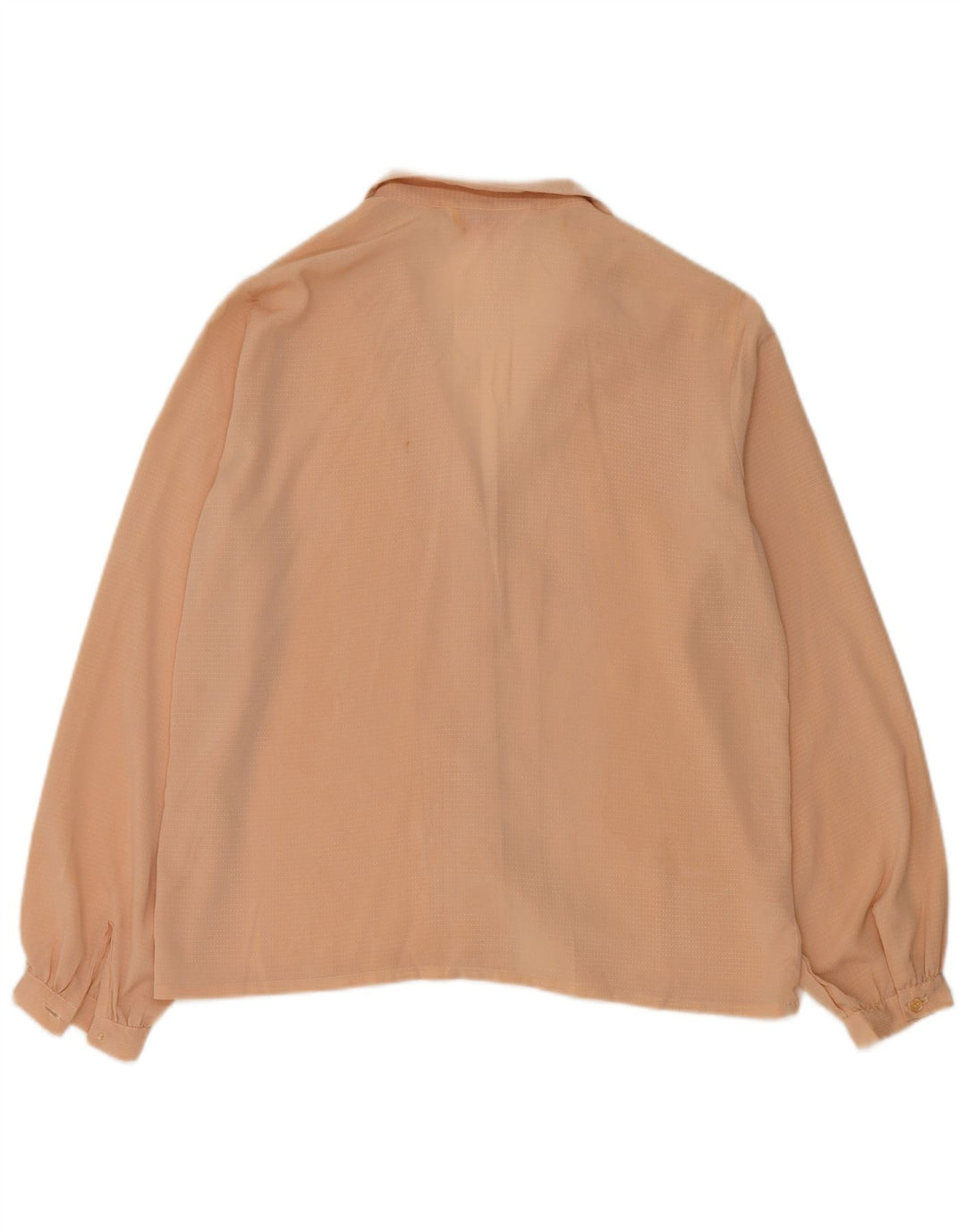 Bluză cămașă vintage pentru femei UK 14 Medium Bej cu pete
