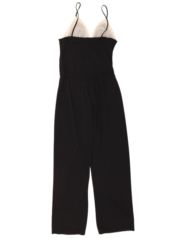 Salopetă vintage pentru femei UK 10, negru, poliester color block