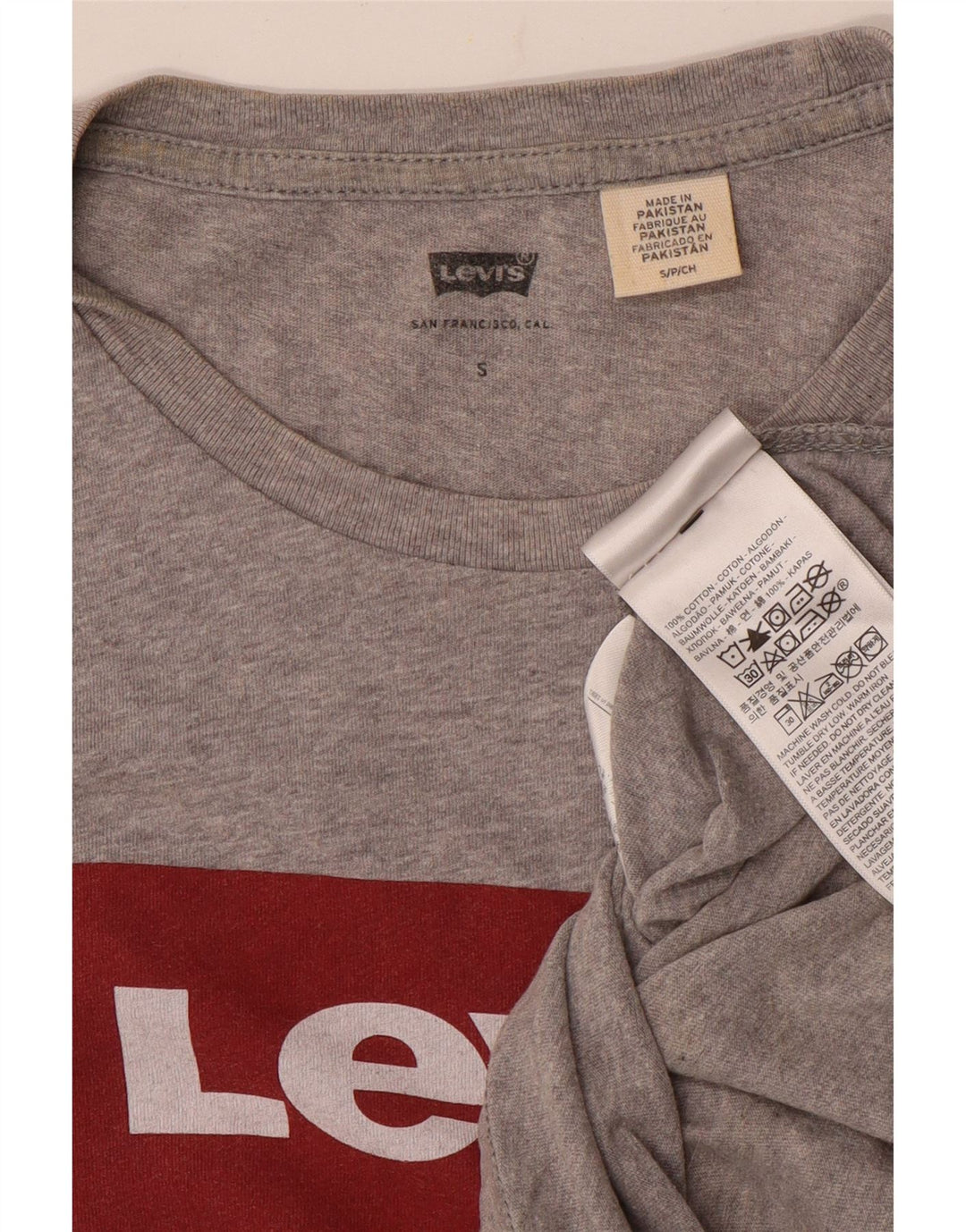Tricou grafic Levi's pentru bărbați Top mic, gri, bumbac