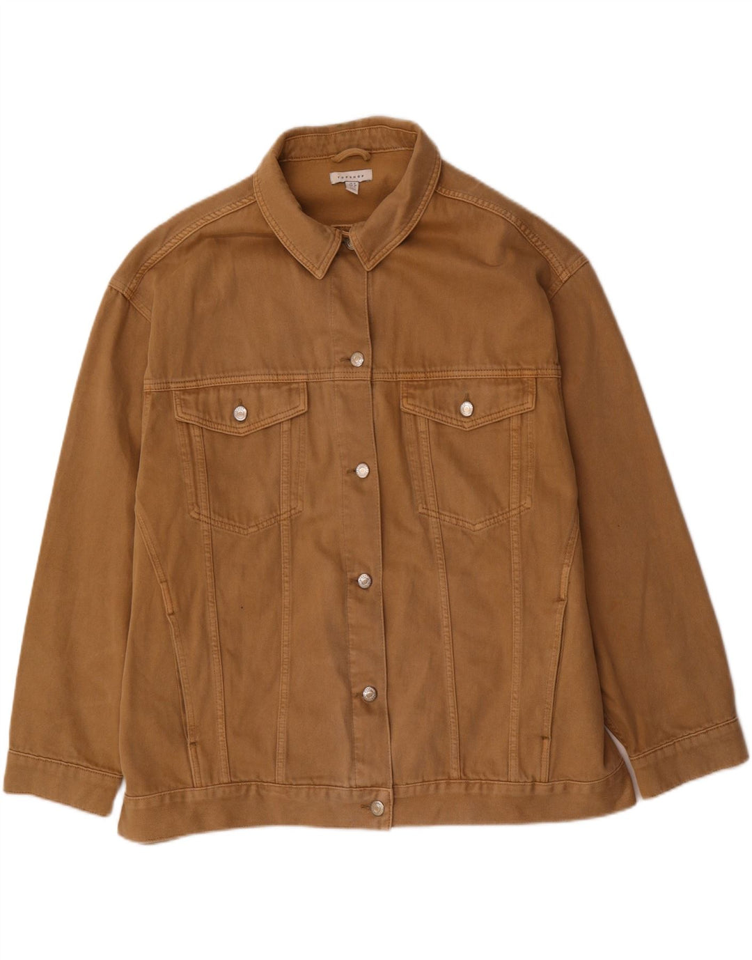 Jachetă de blugi supradimensionată pentru femei Zara UK 18 XL maro bumbac