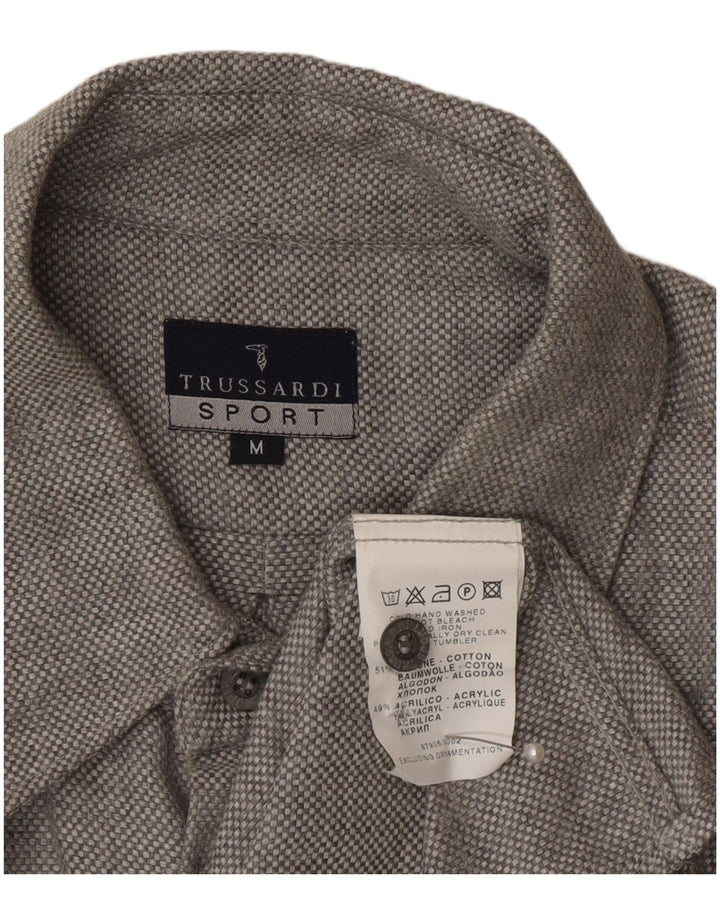 Cămașă Trussardi pentru bărbați, bumbac, gri mediu