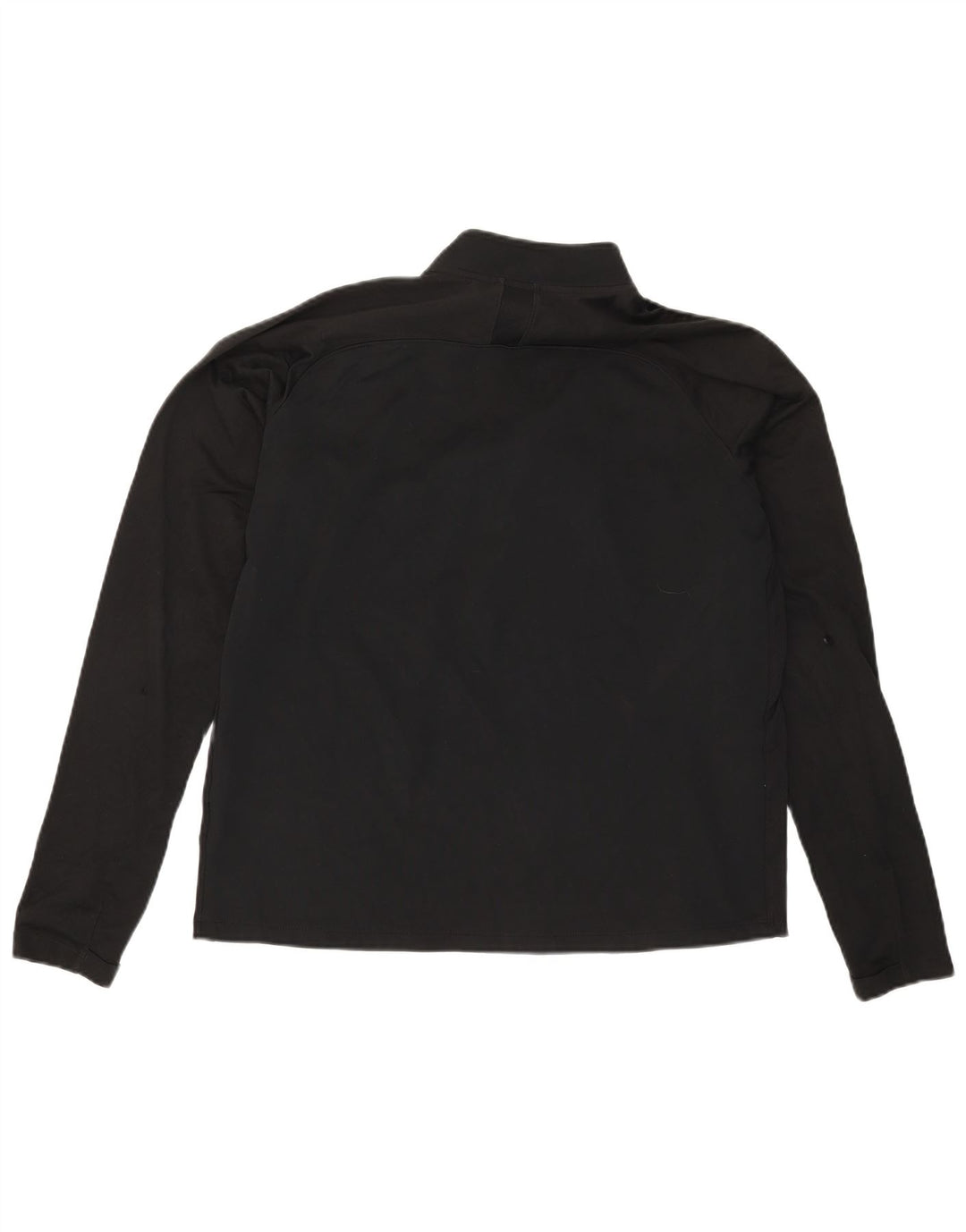 Top de trening pentru bărbați Dri Fit, cu fermoar și gât, din poliester negru