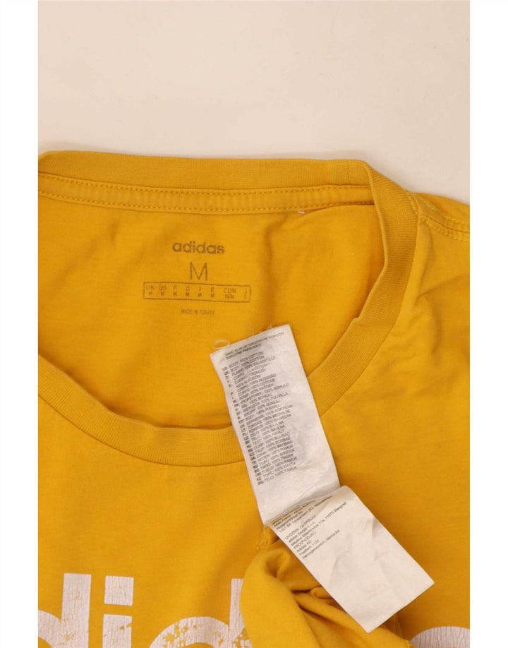 Tricou grafic pentru bărbați Adidas Top, bumbac galben mediu