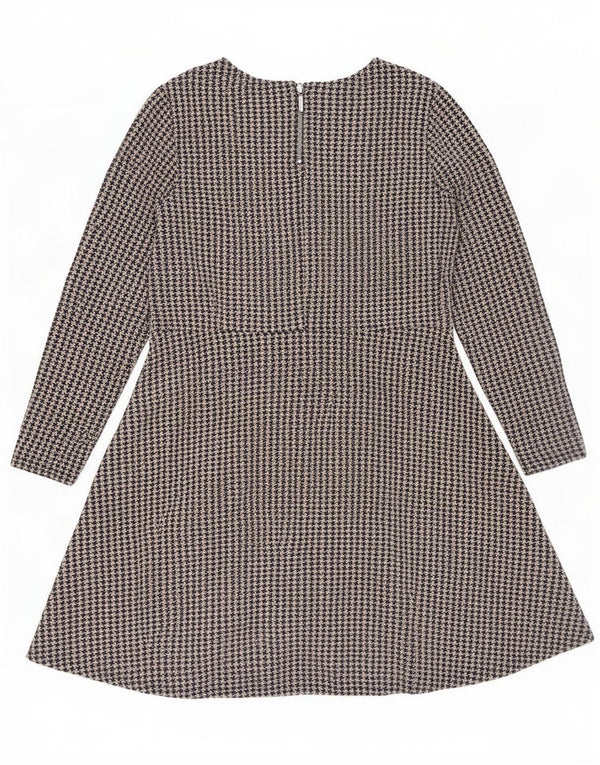 Marks & Spencer Womens Long Sleeve Swing Dress UK 18 XL Black Houndstooth
