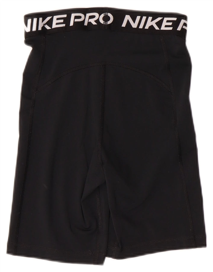 Pantaloni scurti sport NIKE Dri Fit Graphic pentru femei UK 4 XS poliester negru