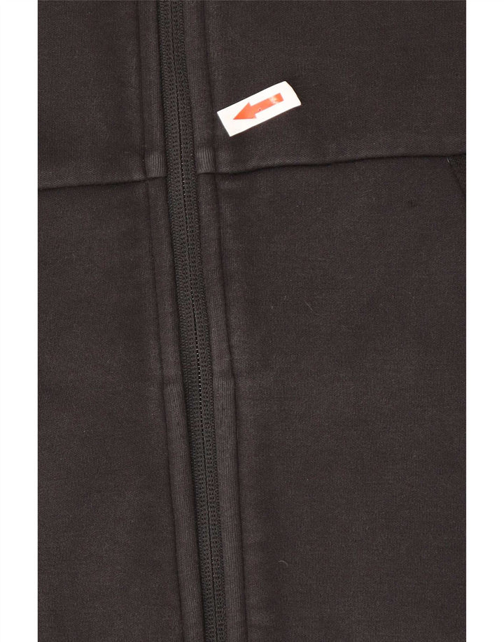 Pulover Puma Regular Fit, cu fermoar, bumbac mediu negru