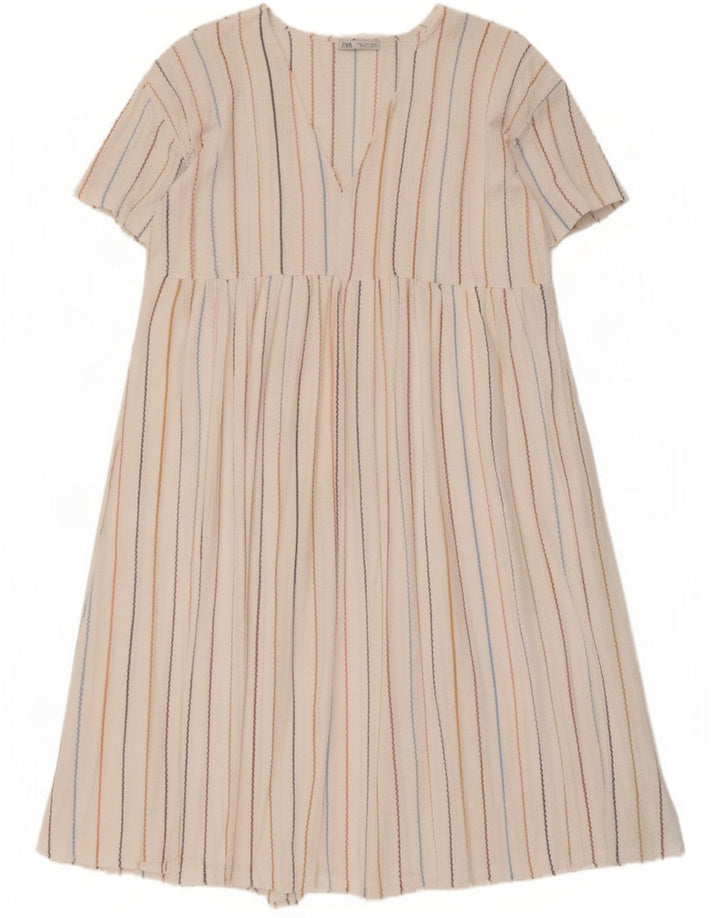 Rochie de linie A pentru femei Zara UK 16 Poliester cu dungi albe mari