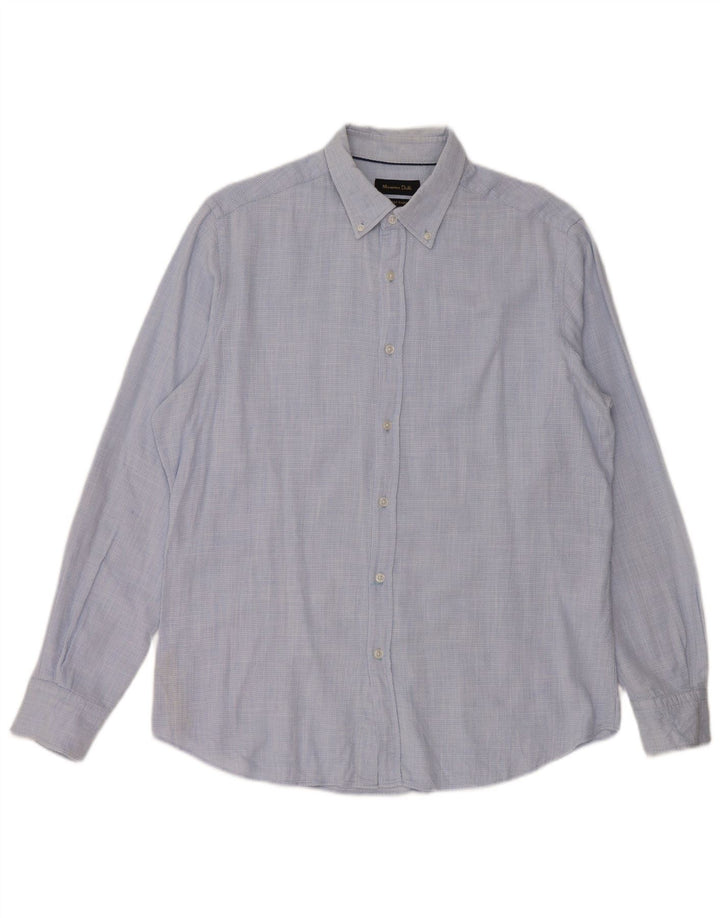 Cămașă Massimo Dutti pentru bărbați, mare, albastru, bumbac