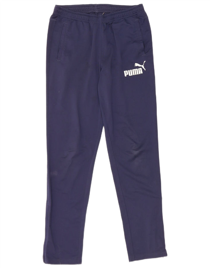 Pantaloni de trening grafic PUMA pentru băieți 13-14 ani, bleumarin