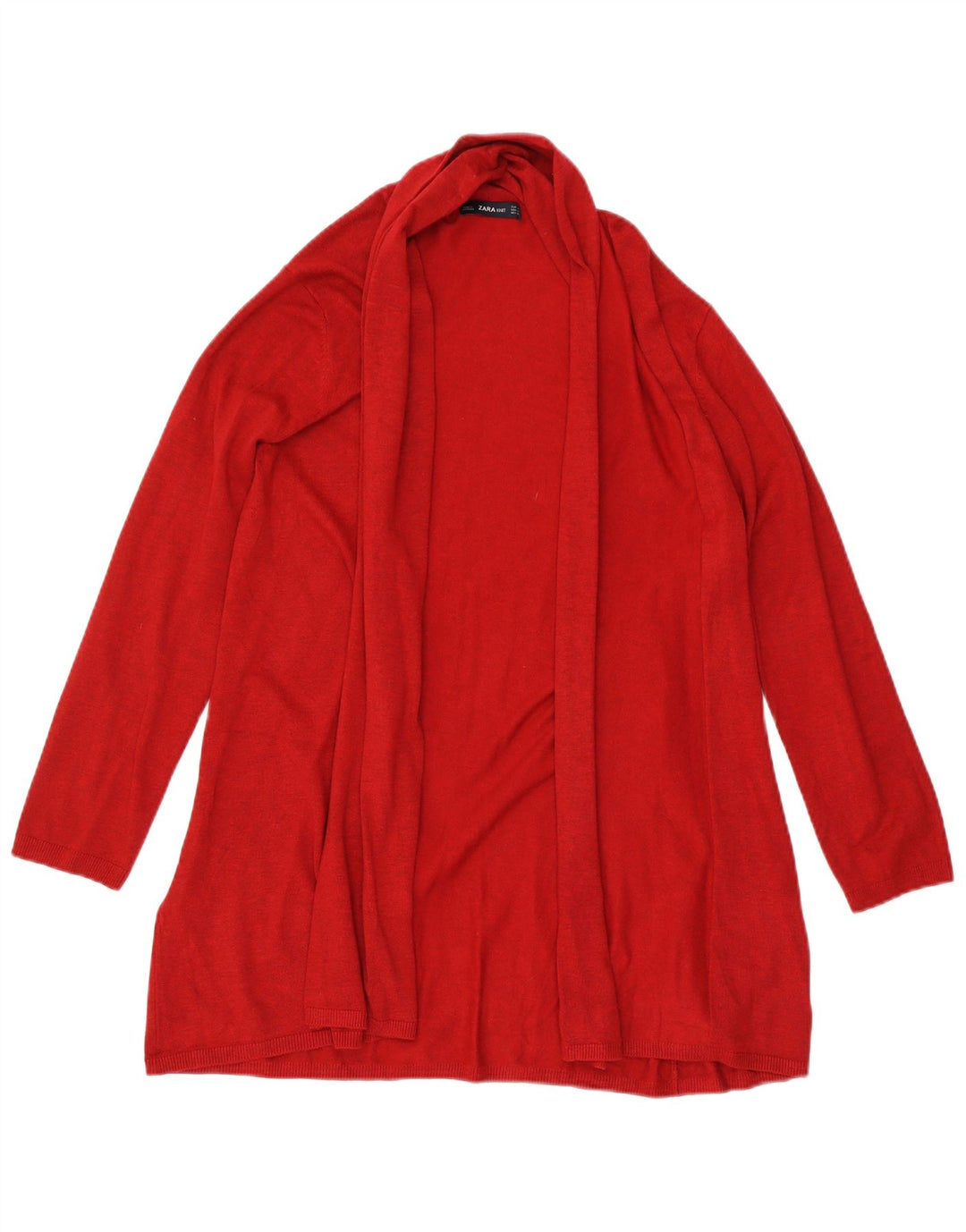 Pulover cardigan deschis pentru femei Zara UK 12 Viscoză roșie medie